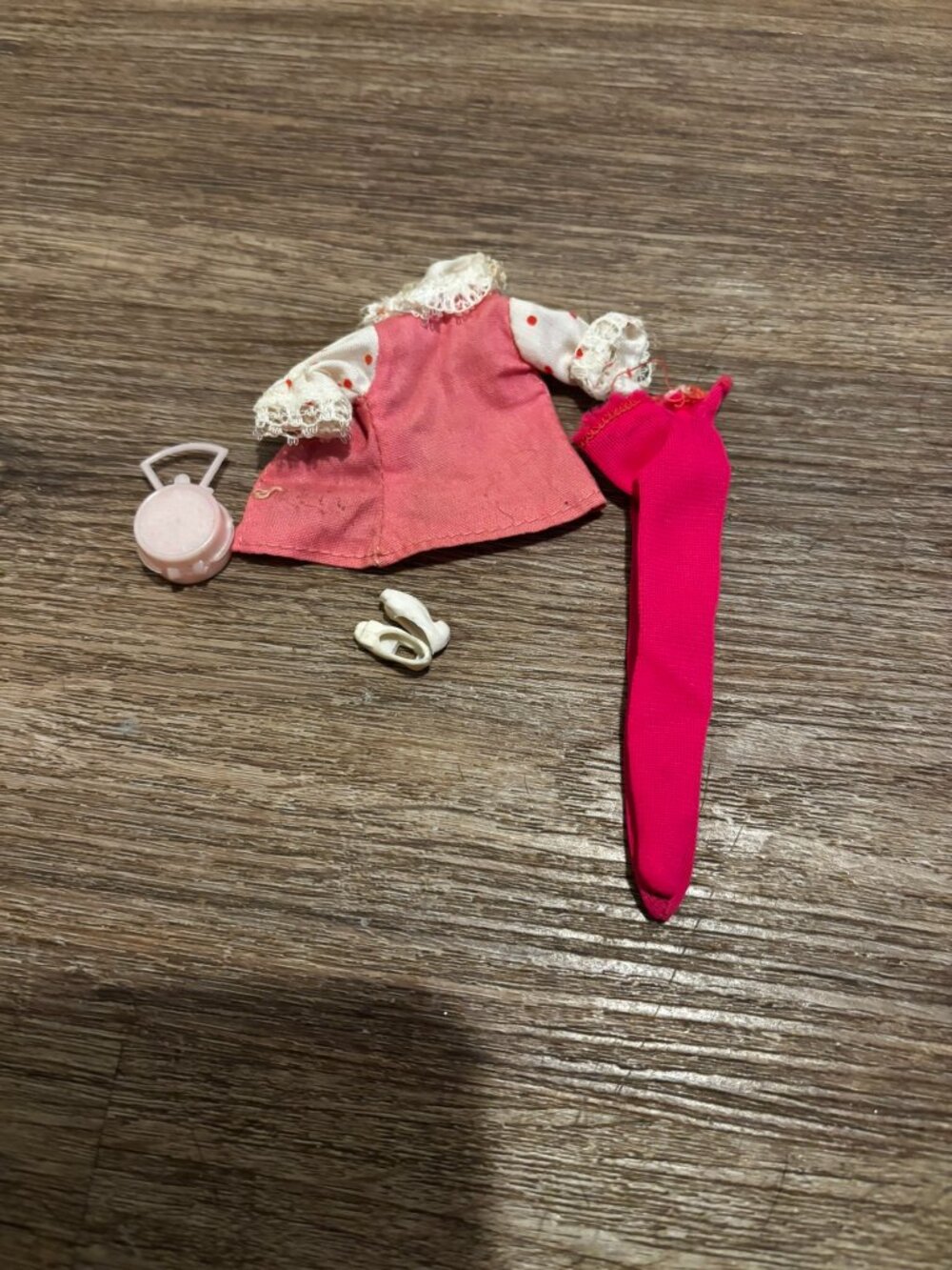 Topper Dawn doll clothes Peggy Ann pink polka dot Flower Fashions